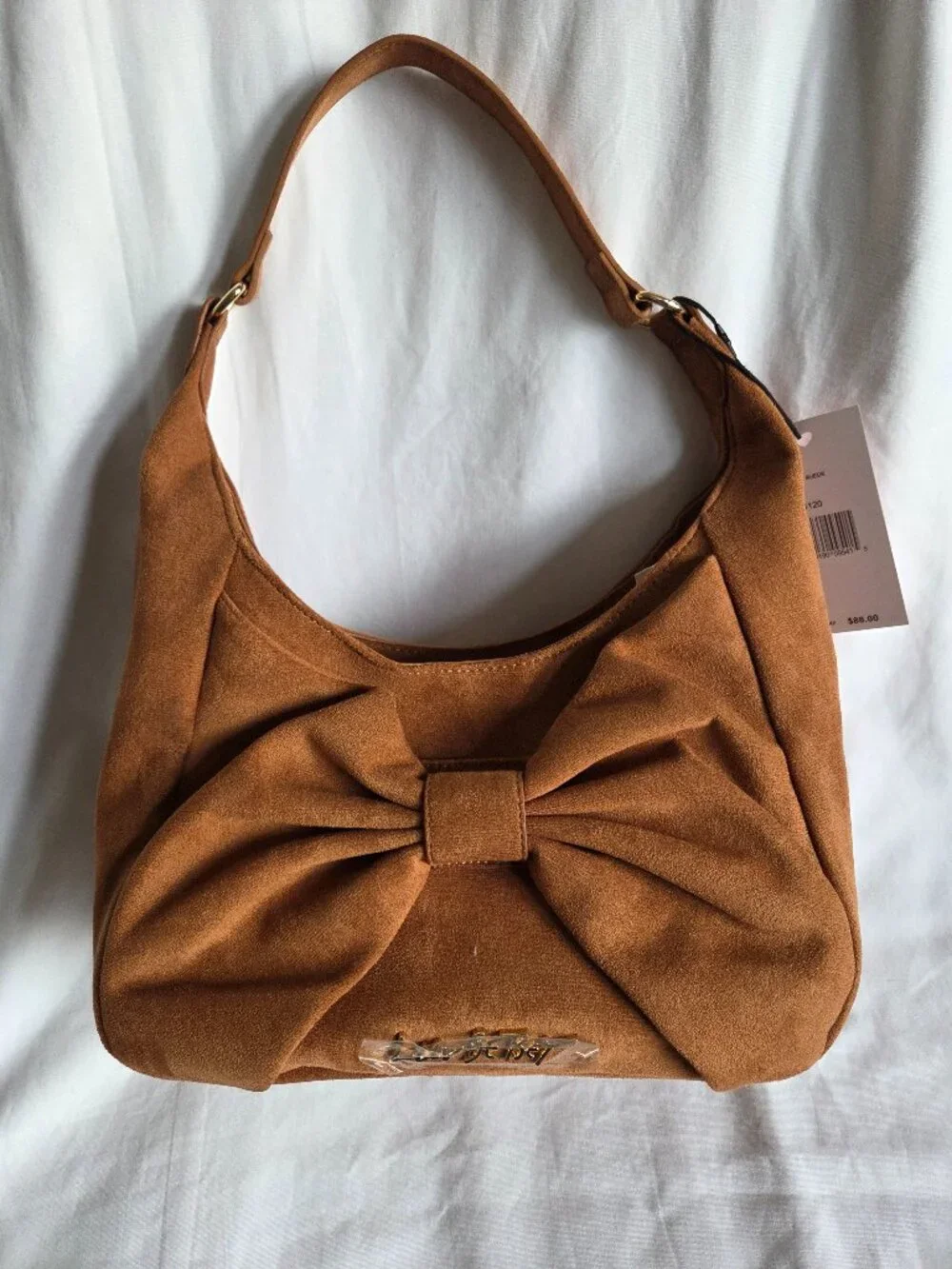 NWT  Luv Betsey by Betsey Johnson Faux Suede Bow Hobo Bag
